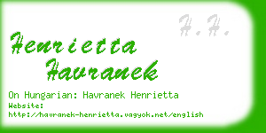 henrietta havranek business card